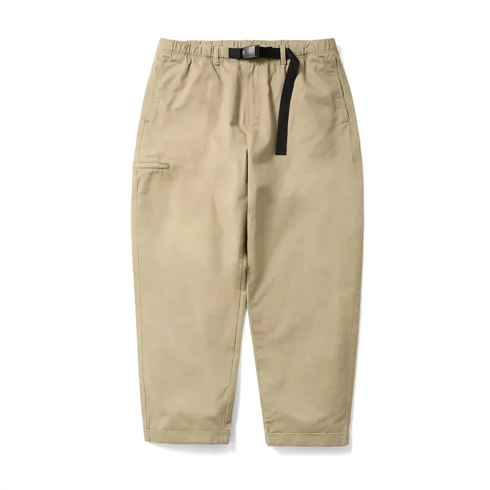 Solid Color Cargo Pants - Casual Camping Safari Style - Adjustable Belt - Loose Wide Leg Trousers