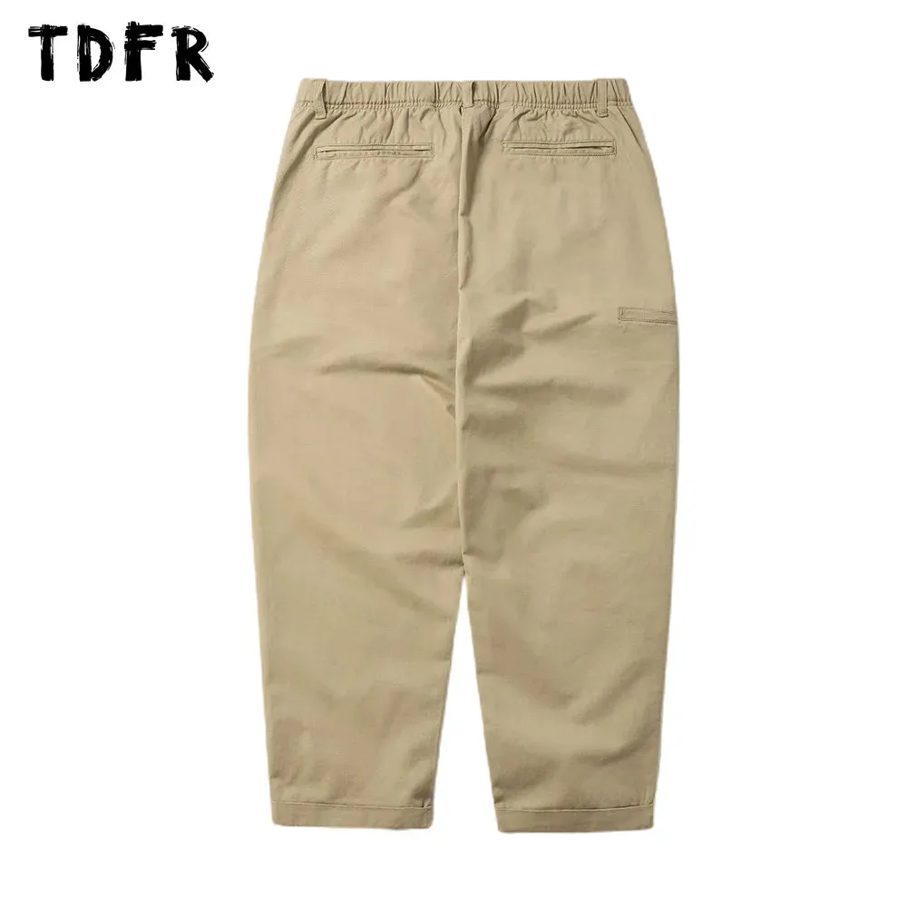 Solid Color Cargo Pants with Belt - Safari Style Casual Wide Leg Trousers