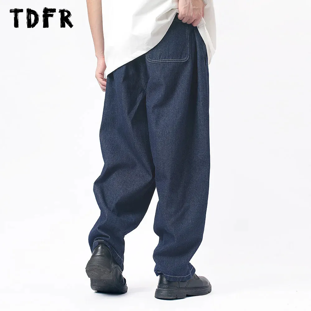 Solid Color Casual Loose Wide Leg Pants with Drawstring Elastic Waist