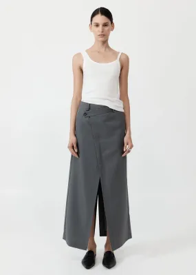 ST. AGNI Deconstructed Waist Maxi Skirt - Pewter Grey