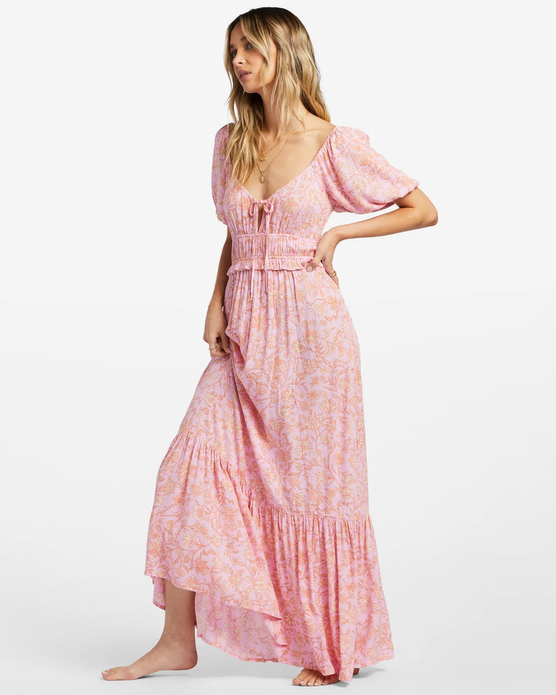 Sweet On You Maxi Dress - Pink Trails