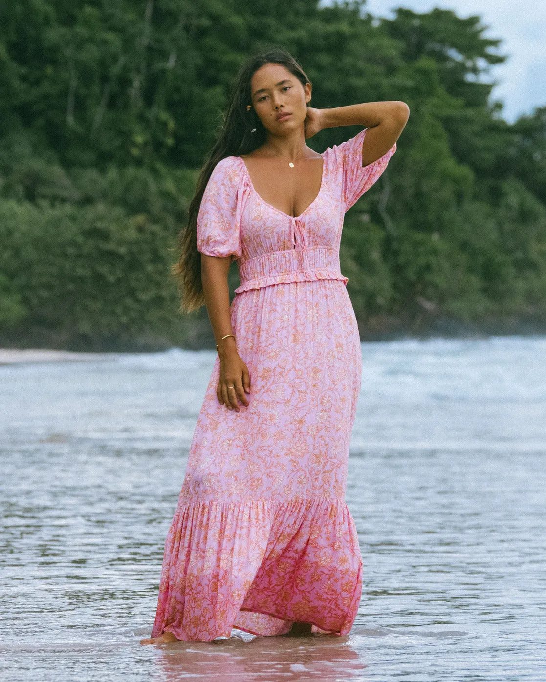 Sweet On You Maxi Dress - Pink Trails