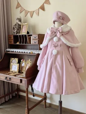 Sweet Pink Lolita Cape Coat Dress