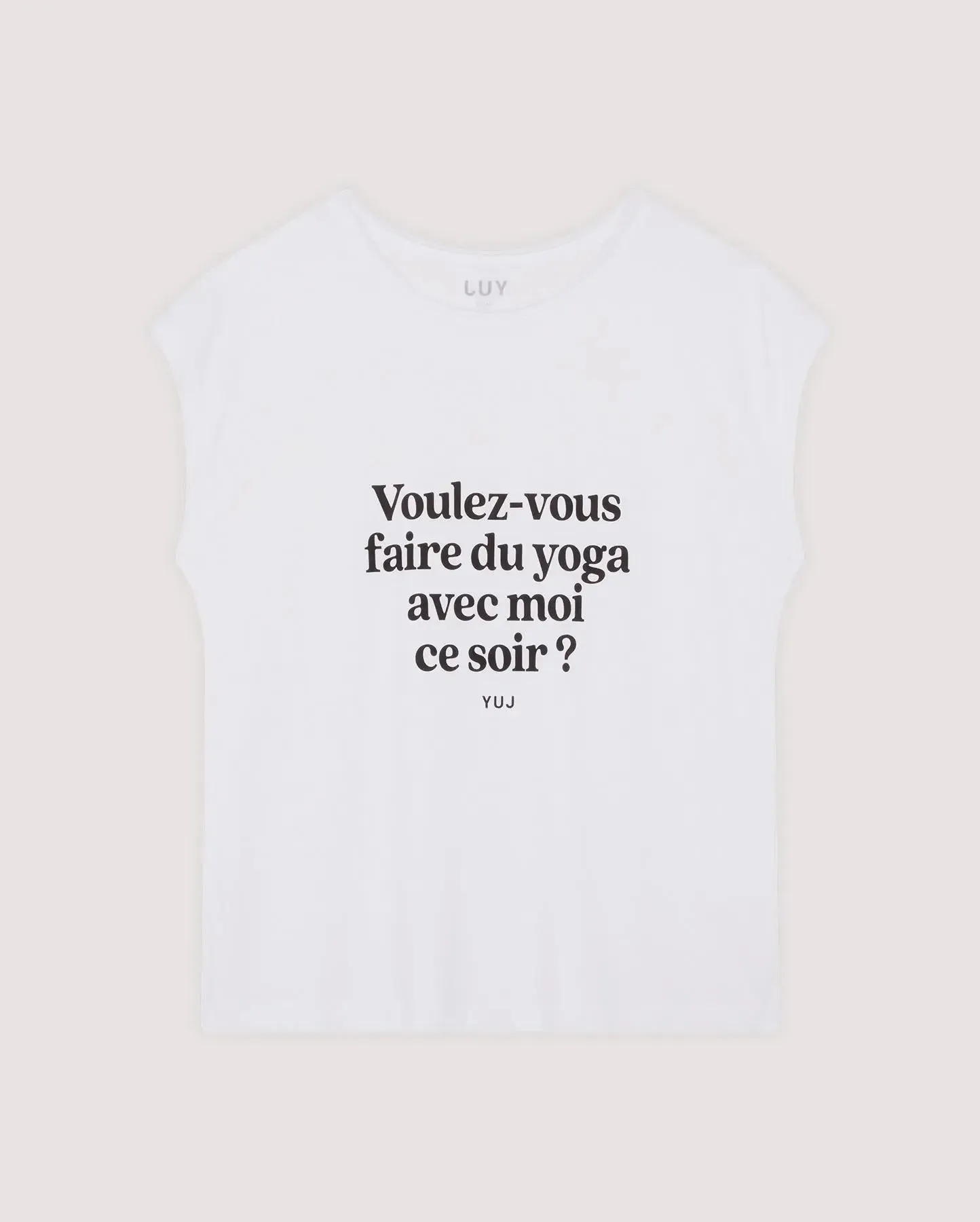 T-shirt en coton blanc "VOULEZ-VOUS ?"