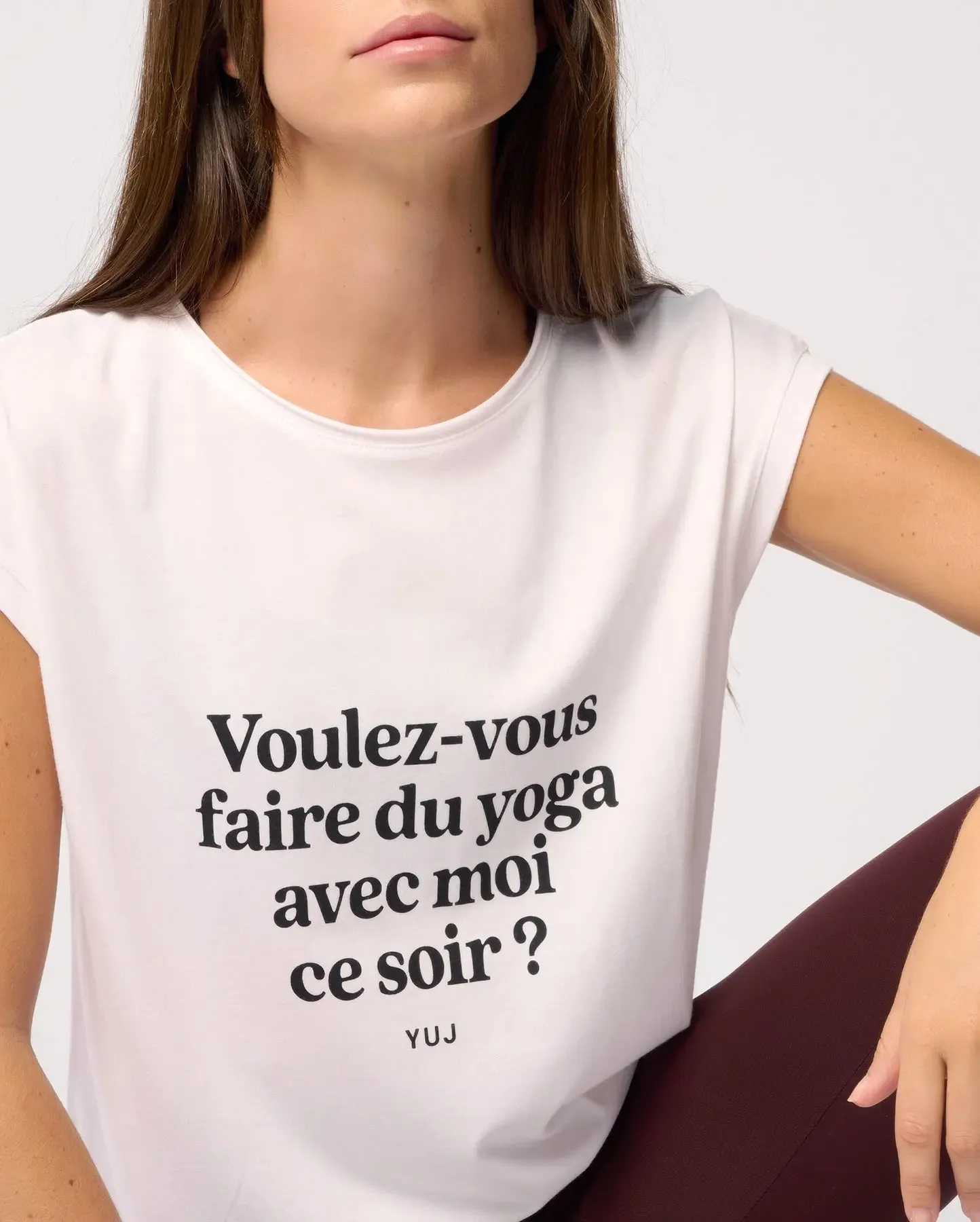 T-shirt en coton blanc "VOULEZ-VOUS ?"