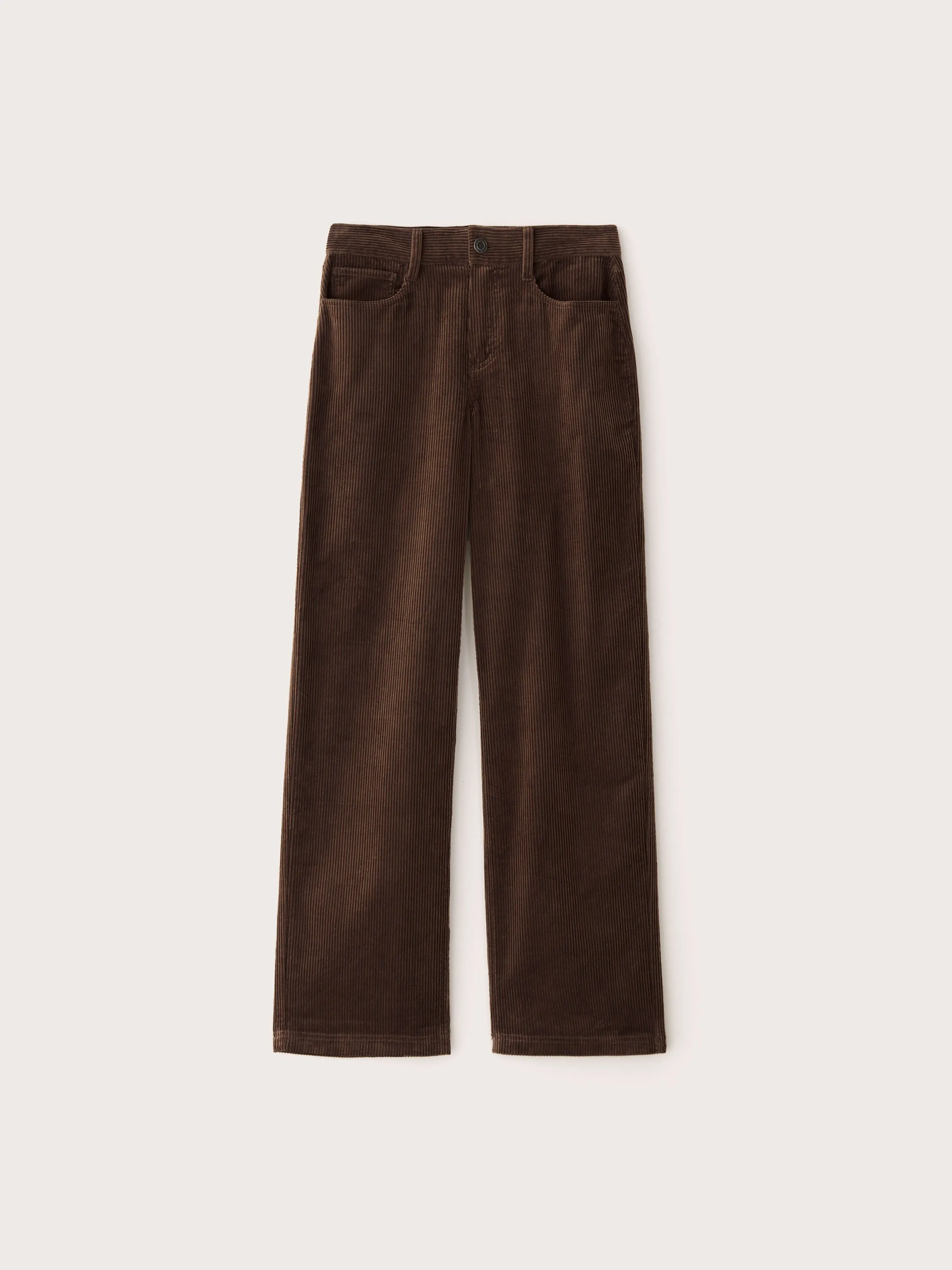 The Annie Straight Corduroy Pant in Dark Brown