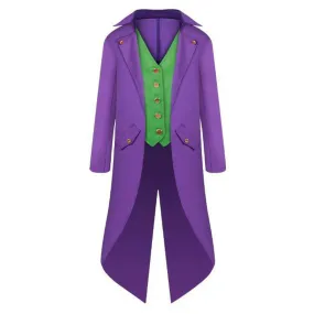 The Batman Joker Medieval Purple Coat Party Carnival Halloween Cosplay Costume