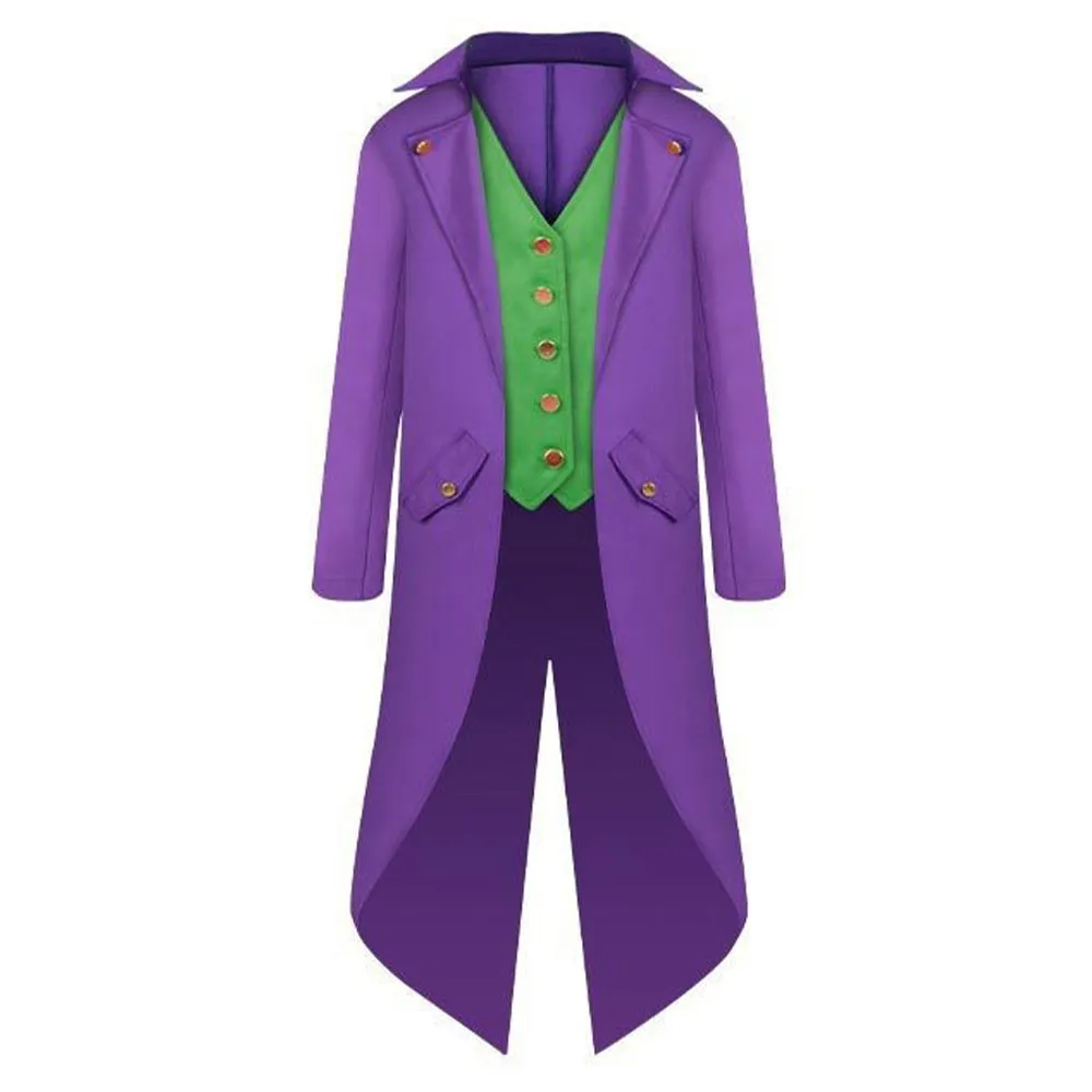 The Batman Joker Medieval Purple Coat Party Carnival Halloween Cosplay Costume