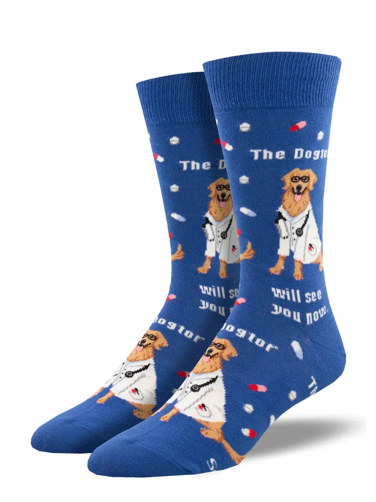 The Dogtor Is In Men's Crew Socks