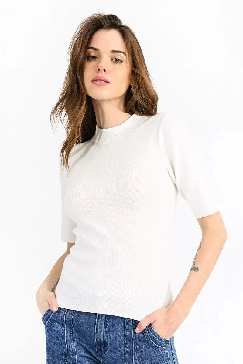 The Katie Knit Bodycon Pullover - Off White