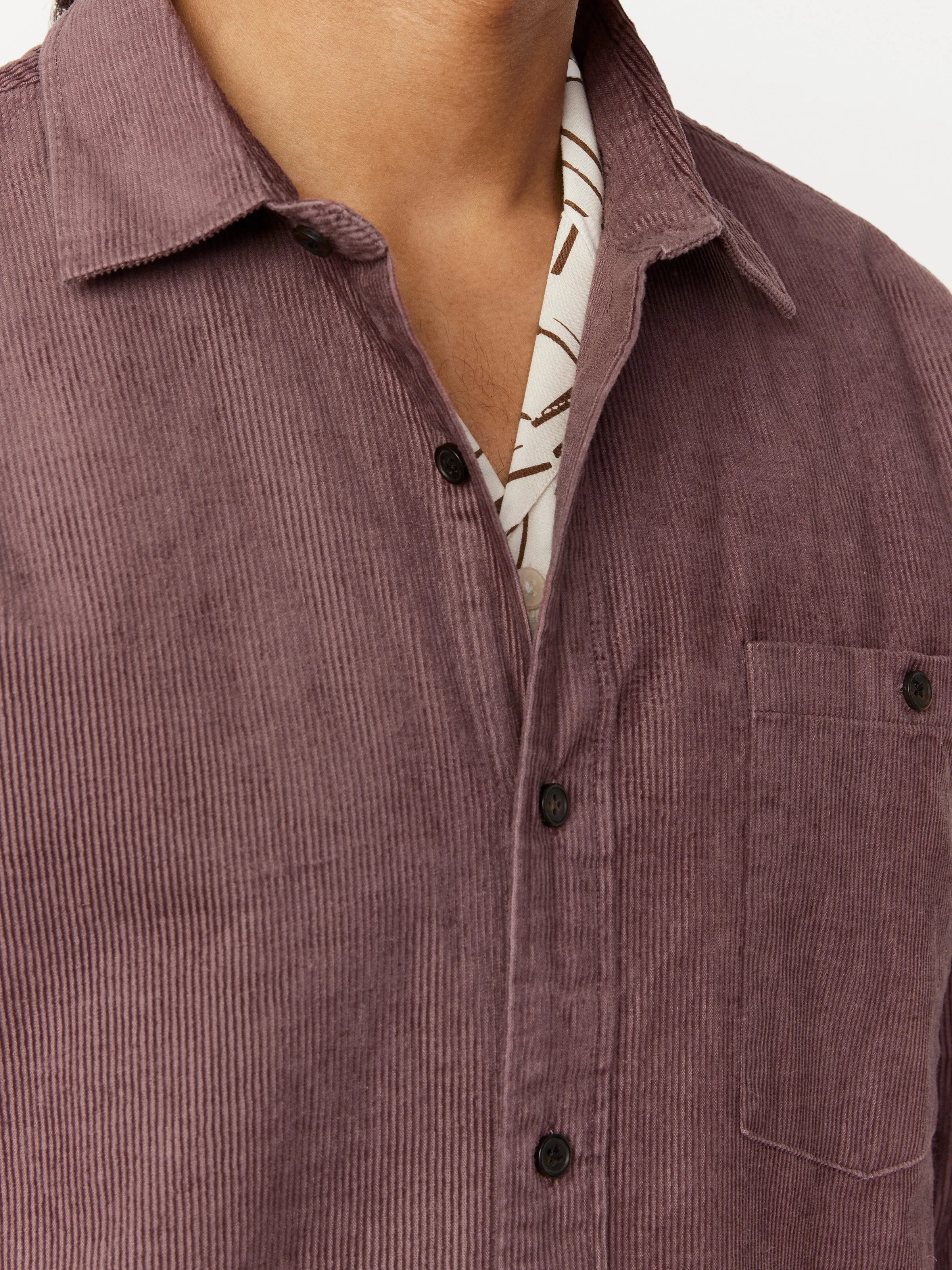 The Light Corduroy Shirt in Dark Clay