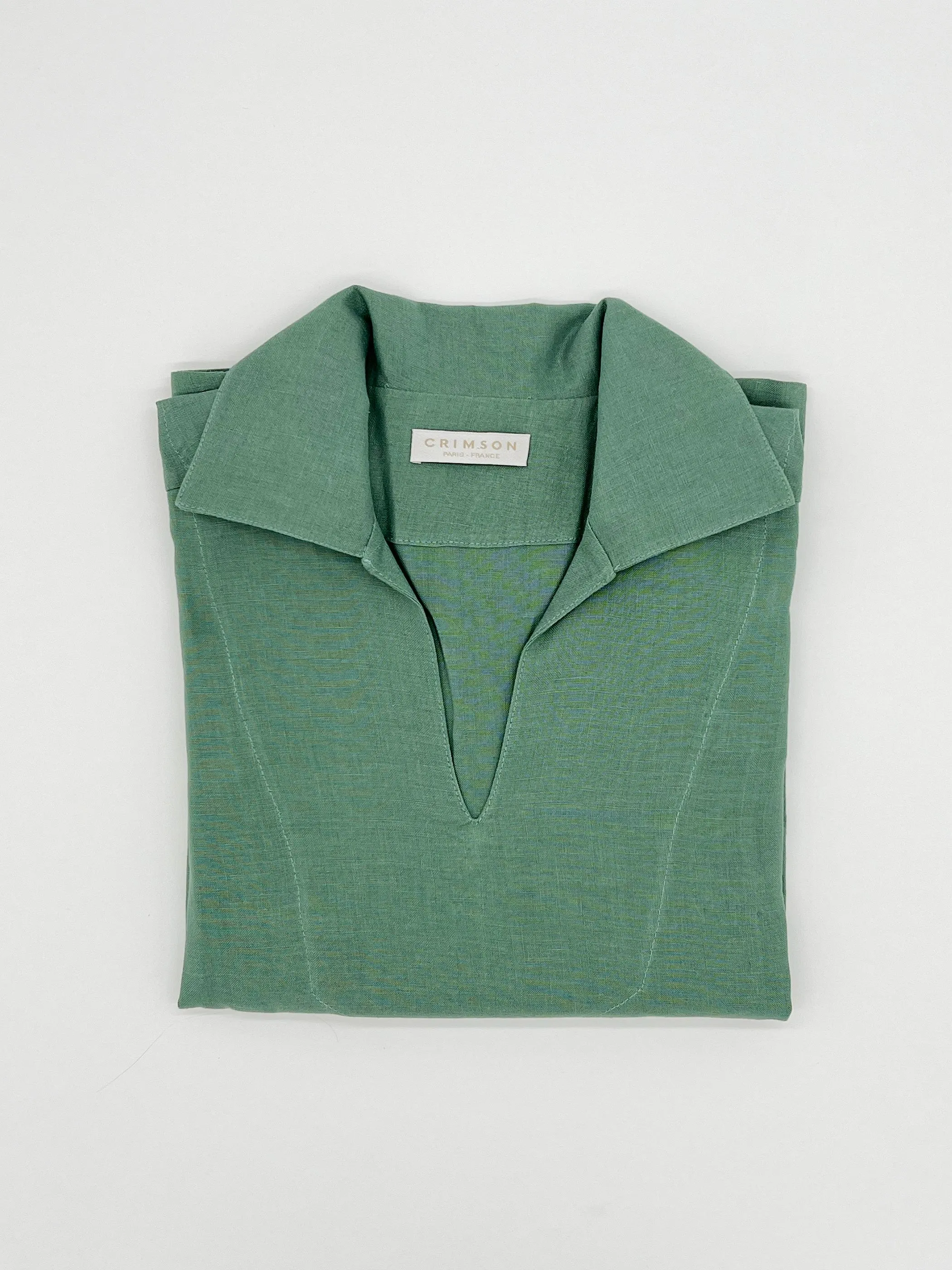 THE LINEN CAPRI SHIRT | SEA GREEN