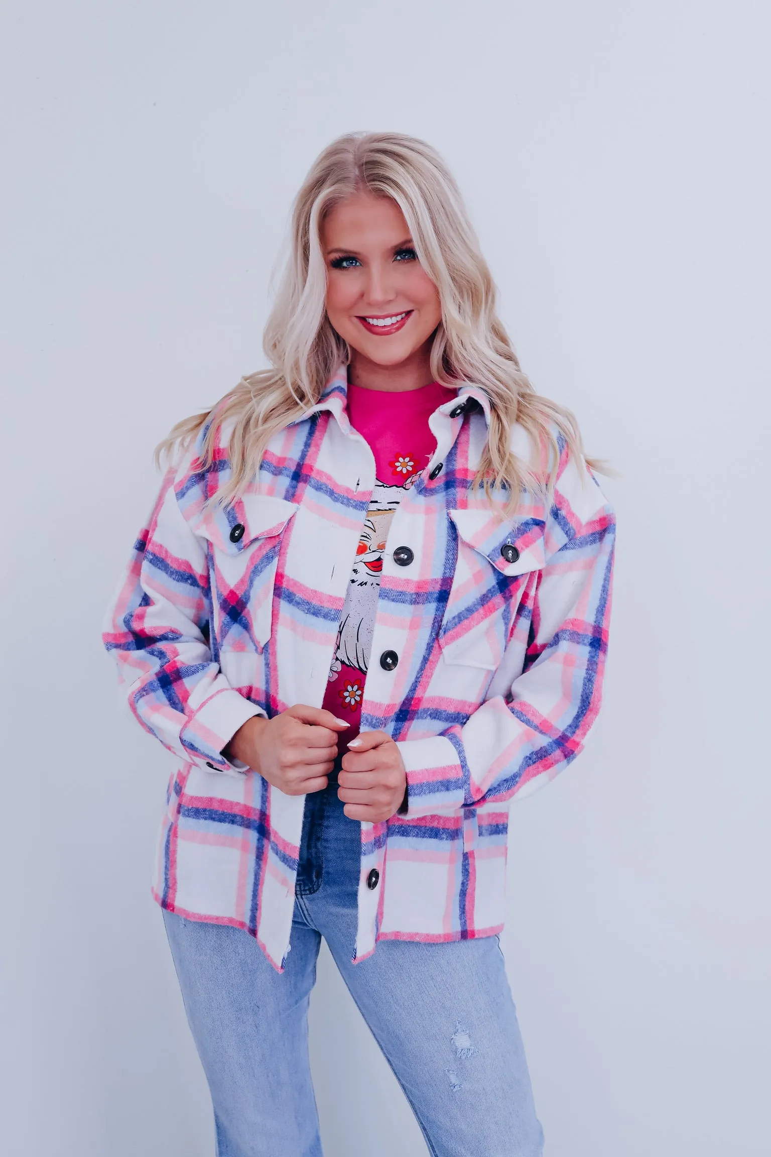 The Perfect Plaid Shacket - Ivory /Multi