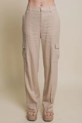 The Tara Linen Pants- Khaki