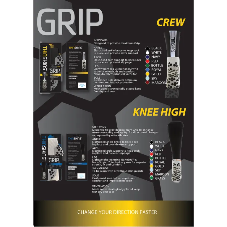 Thinskins Knee High Grip Socks