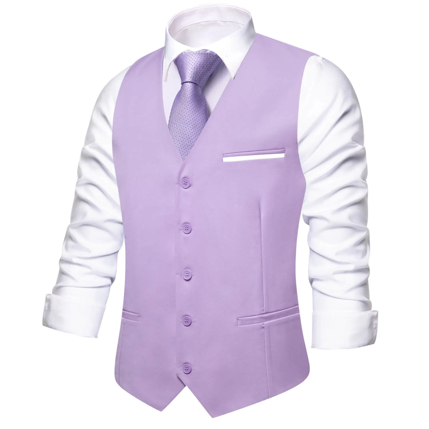 Ties2you Men's Vest Thistle Purple Solid Silk Vest Formal Waistcoat