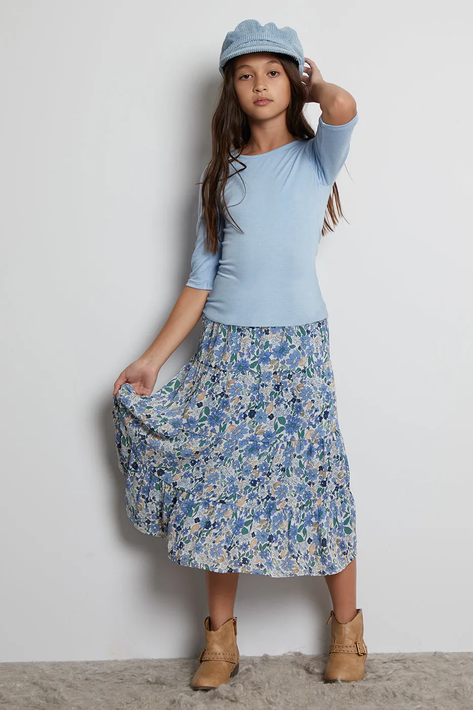 Tonal Daisy Maxi Skirt