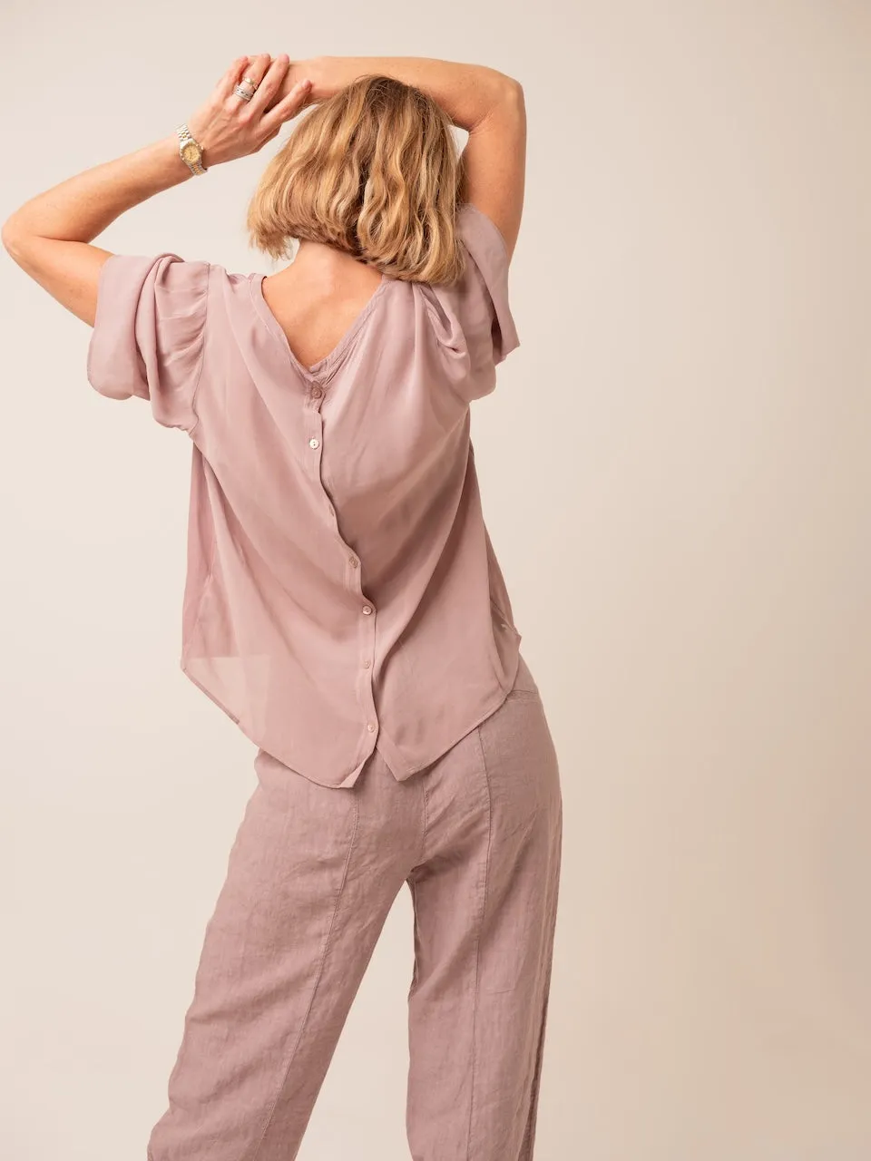 Transit Parch Viscose Insert Tee in Mauve