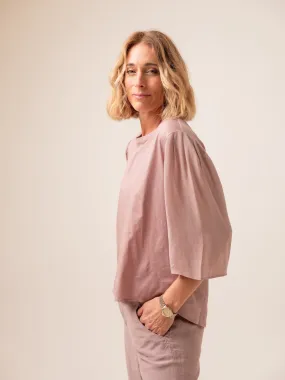 Transit Parch Viscose Insert Tee in Mauve