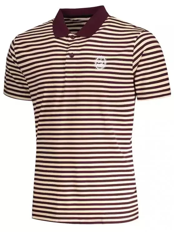 Trendy Striped Polo T-shirt