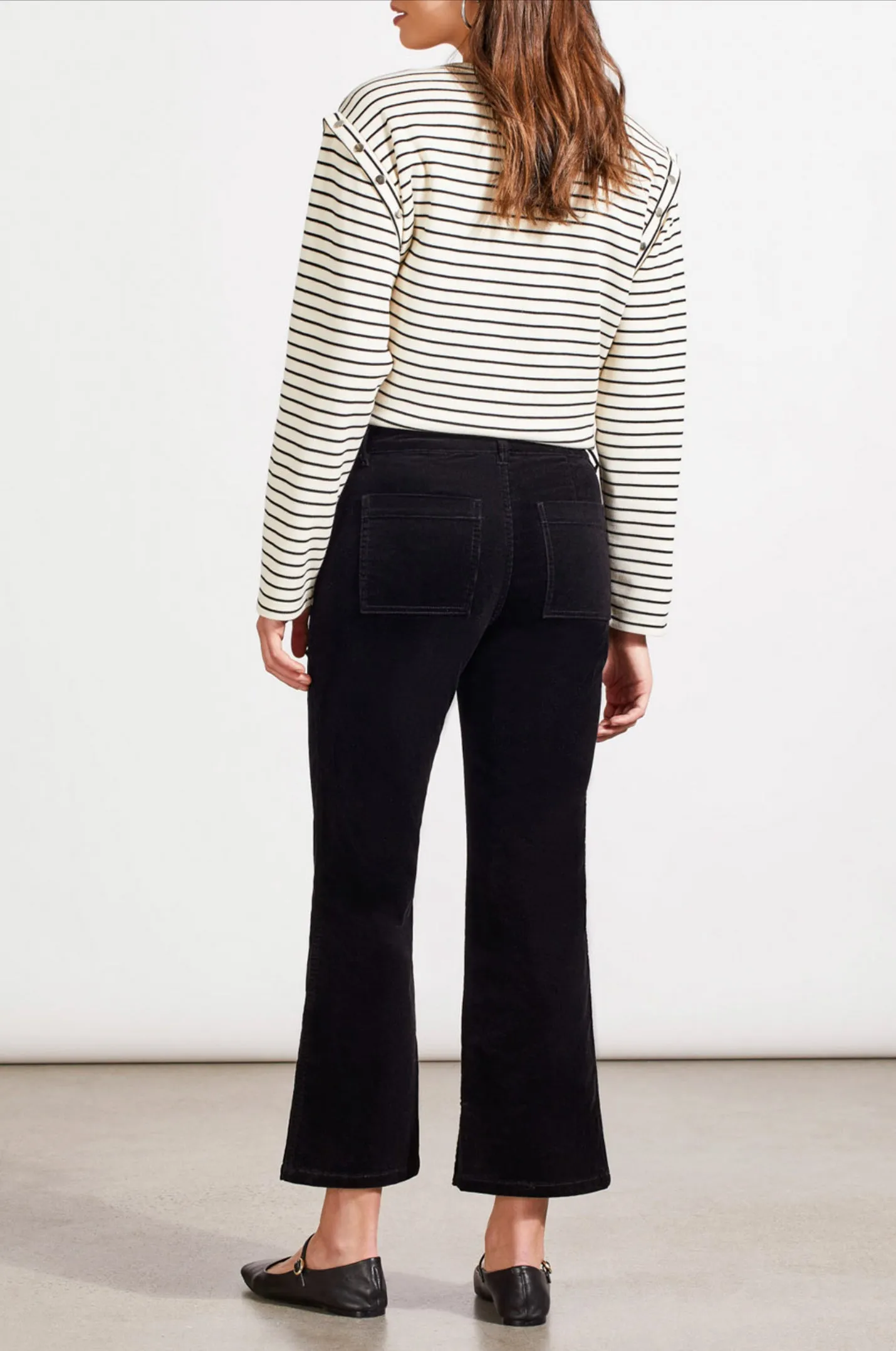 Tribal Straight Leg Corduroy Pants Black