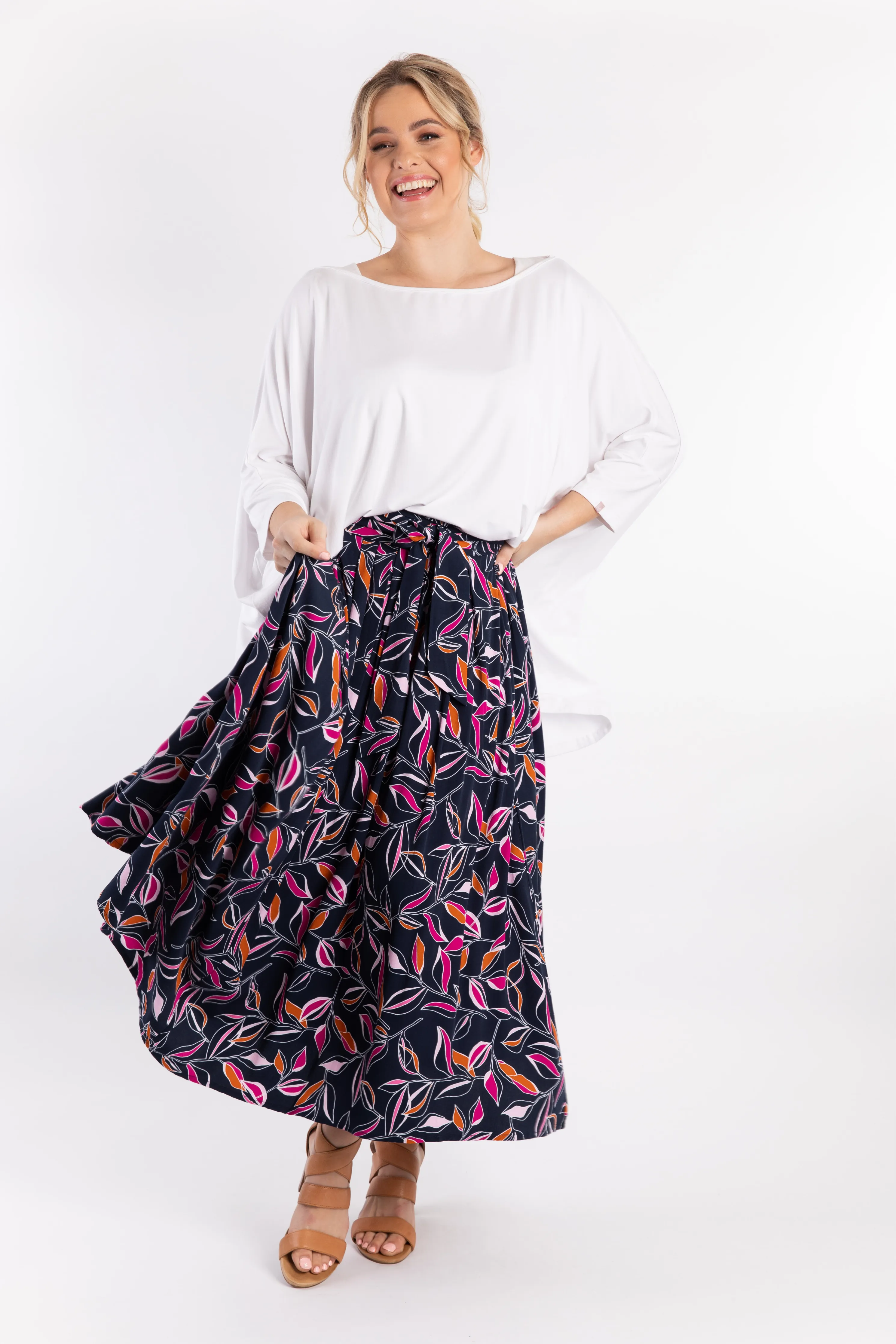 Twirl Tie Skirt | Botanical Night | FINAL SALE