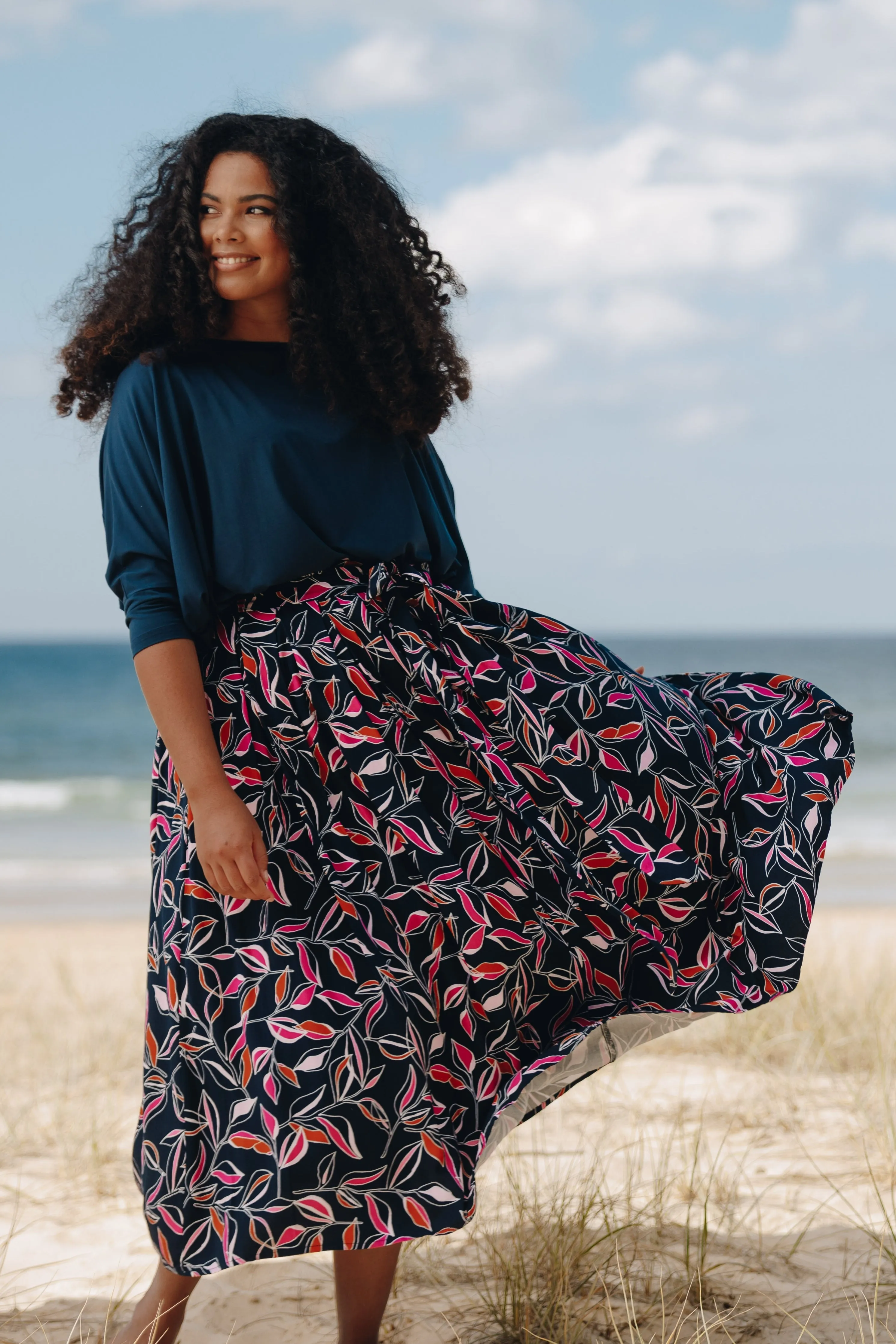 Twirl Tie Skirt | Botanical Night | FINAL SALE