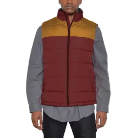 Two Tone Padded Maroon Vest