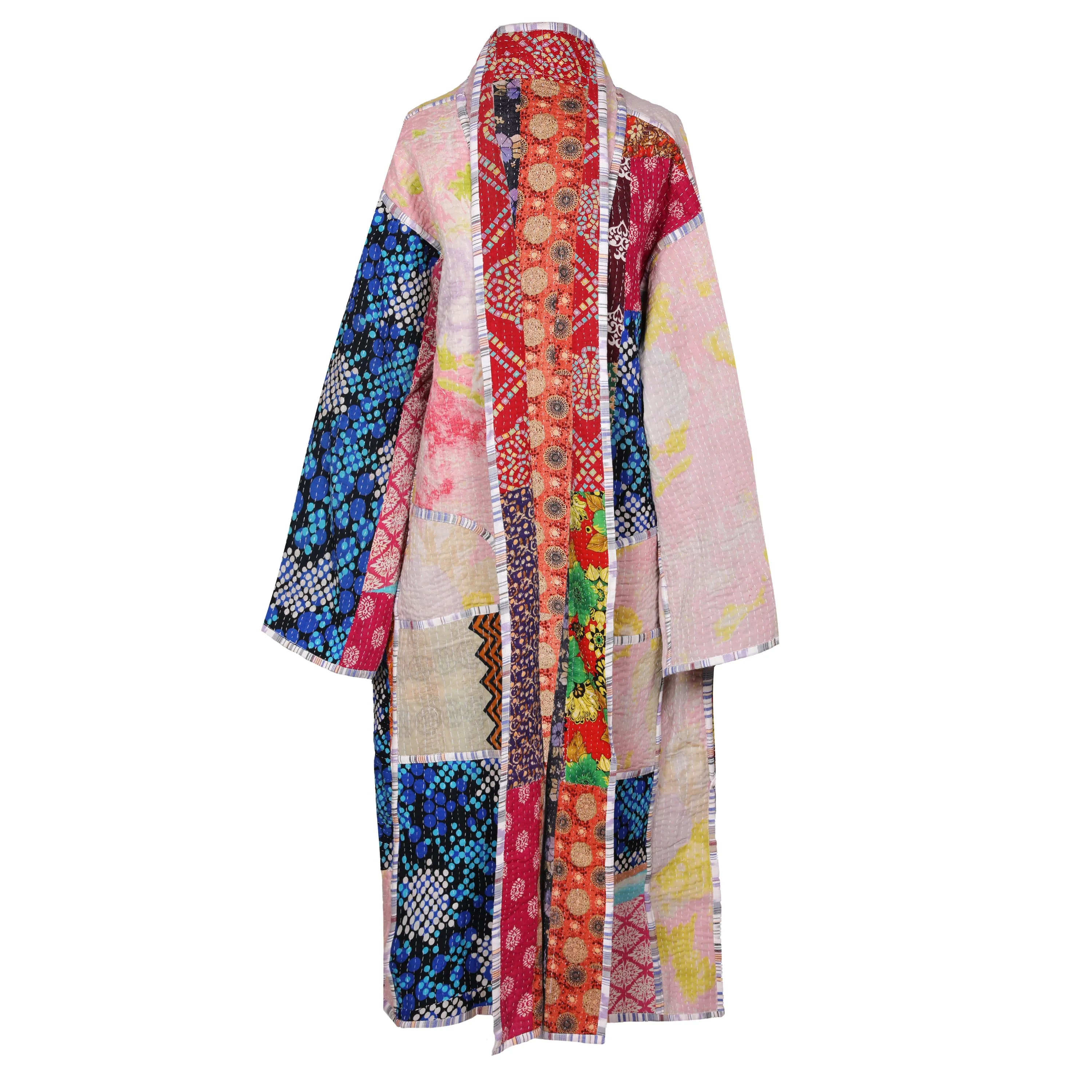 Veda Cotton Vintage Quilted Kantha Coat ONE OF KIND