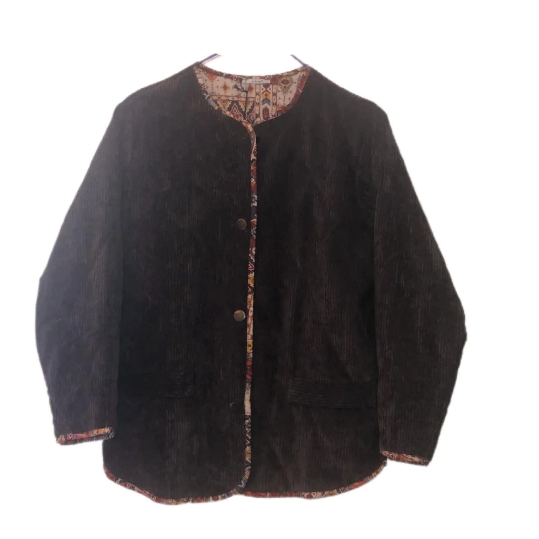 Velours Brown Kimono Vest