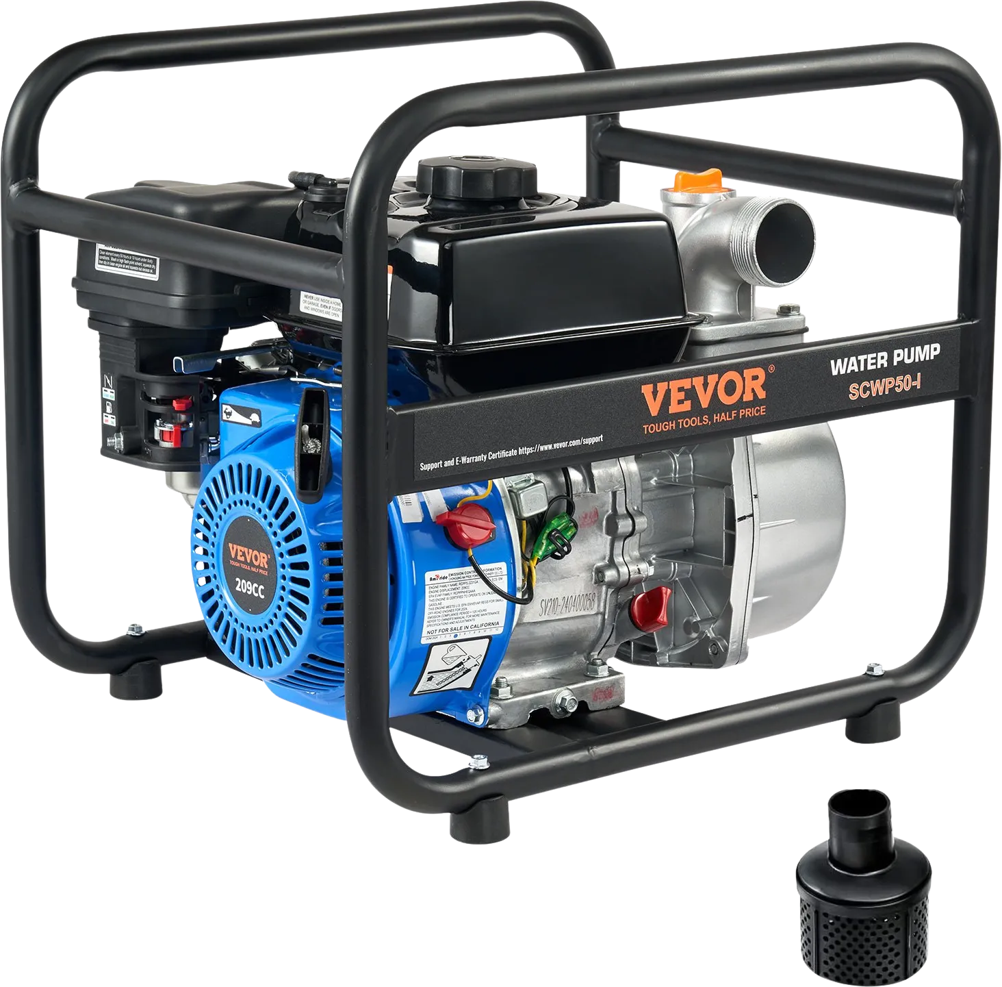 Vevor Water Transfer Pump Gas Engine Powered 2" 6.5HP 4-Stroke New