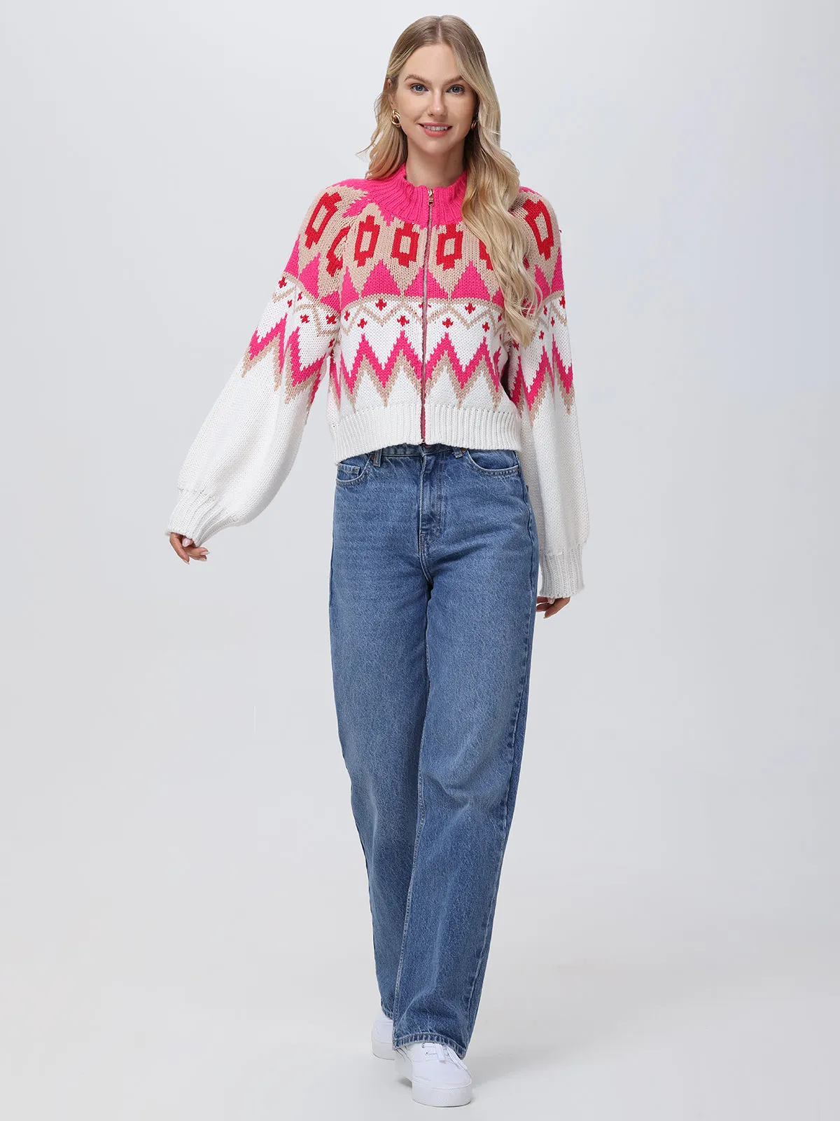 Victoria: Fair Isle Sweater Bomber Jacket