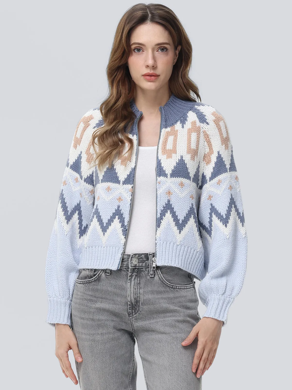 Victoria: Fair Isle Sweater Bomber Jacket