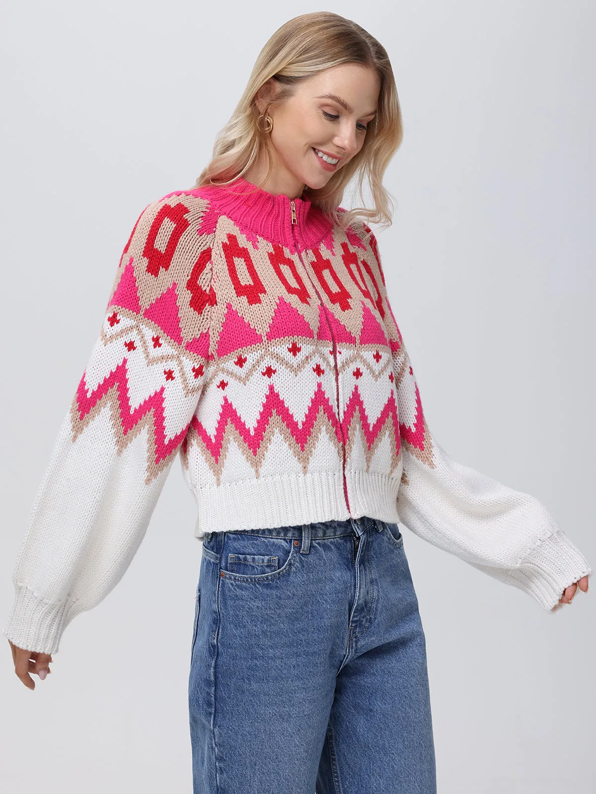 Victoria: Fair Isle Sweater Bomber Jacket