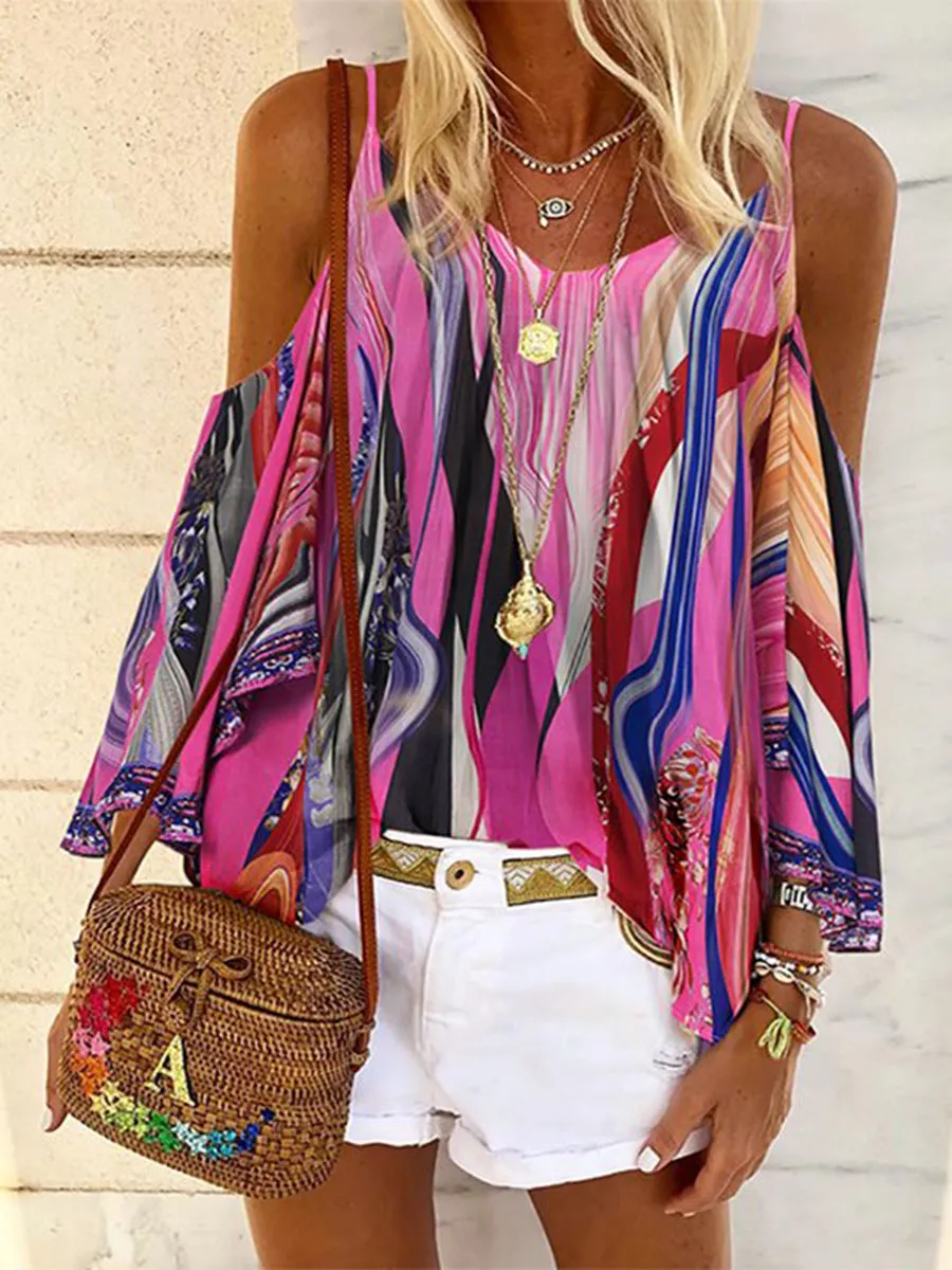 Vintage Bohemian Loose Casual Strap Top