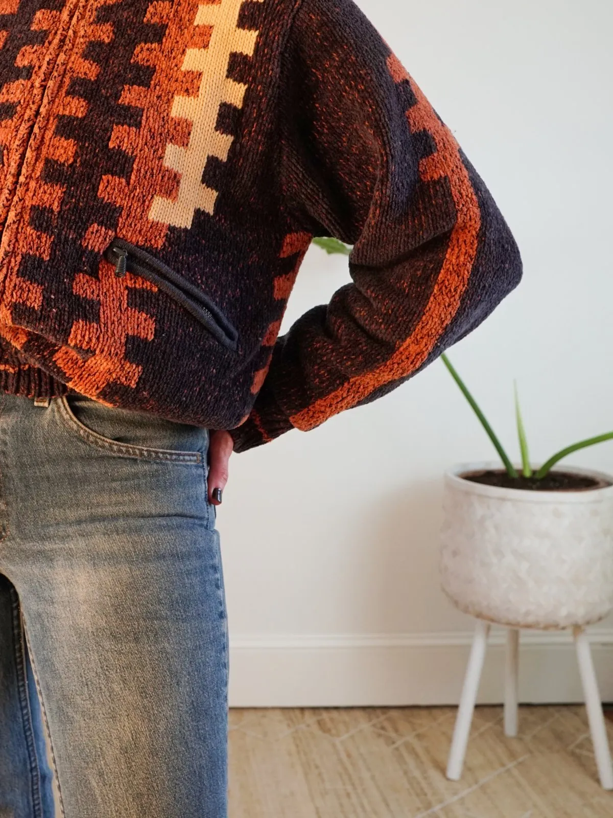 Vintage Chenille Southwestern Sweater Jacket