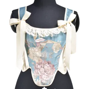 Vintage Remake Lace up Floral Bow Tie Corset