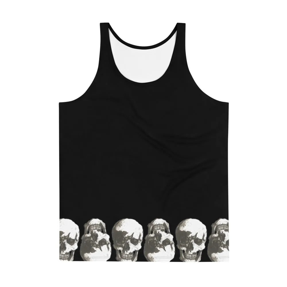 Vintage Treatment Skulls Hem Black Tank