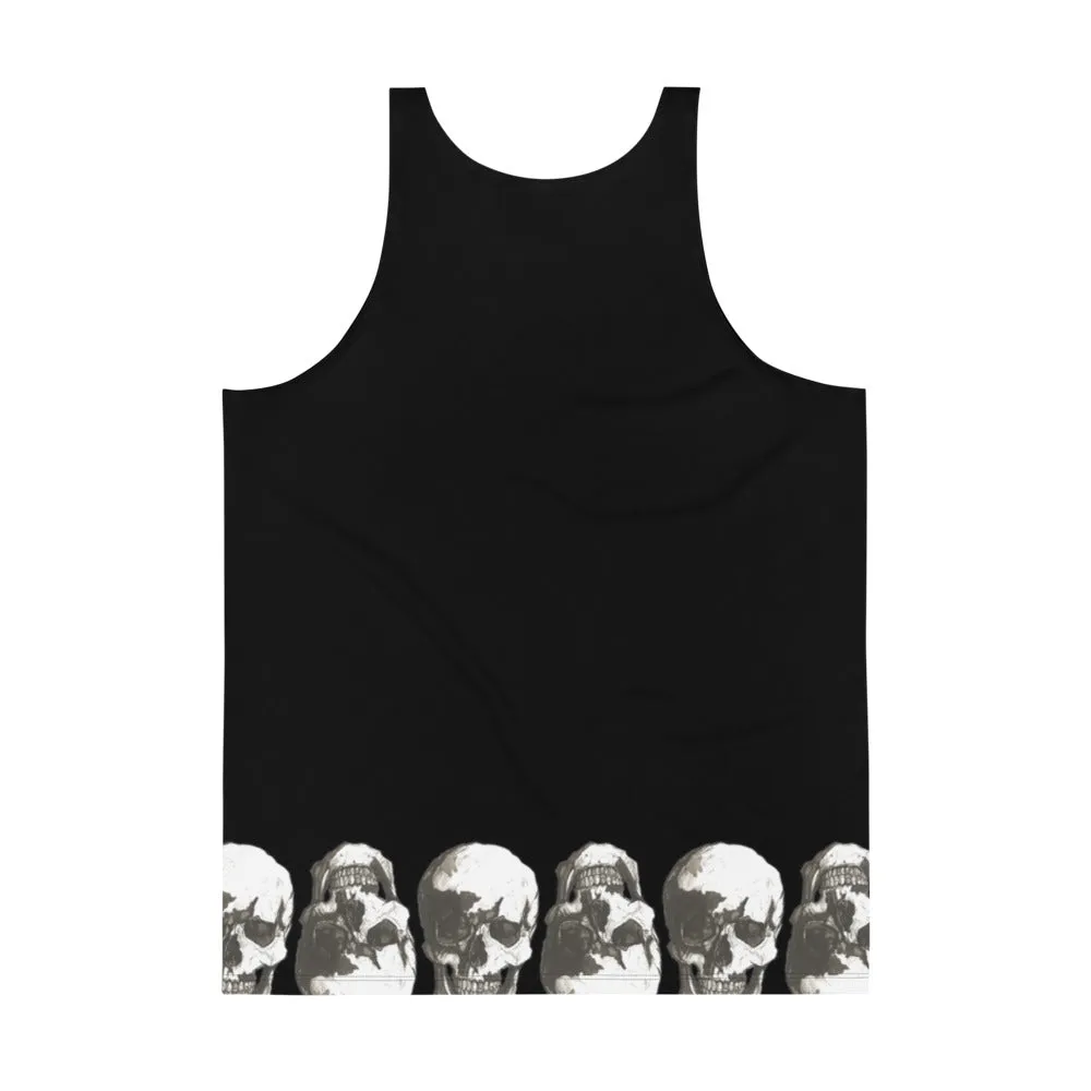 Vintage Treatment Skulls Hem Black Tank