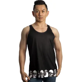 Vintage Treatment Skulls Hem Black Tank