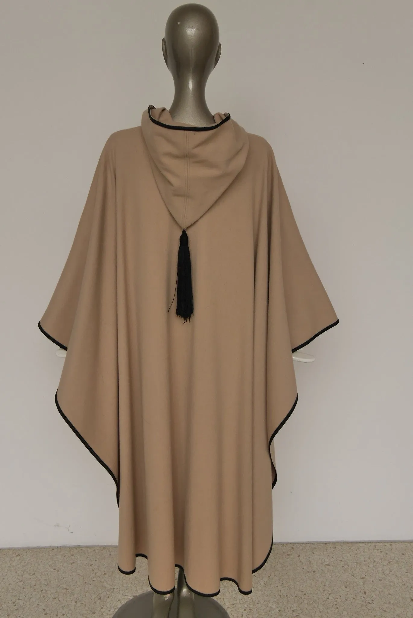 Vintage Yves Saint Laurent rive gauche moroccoain cape with hood and tassel 70s