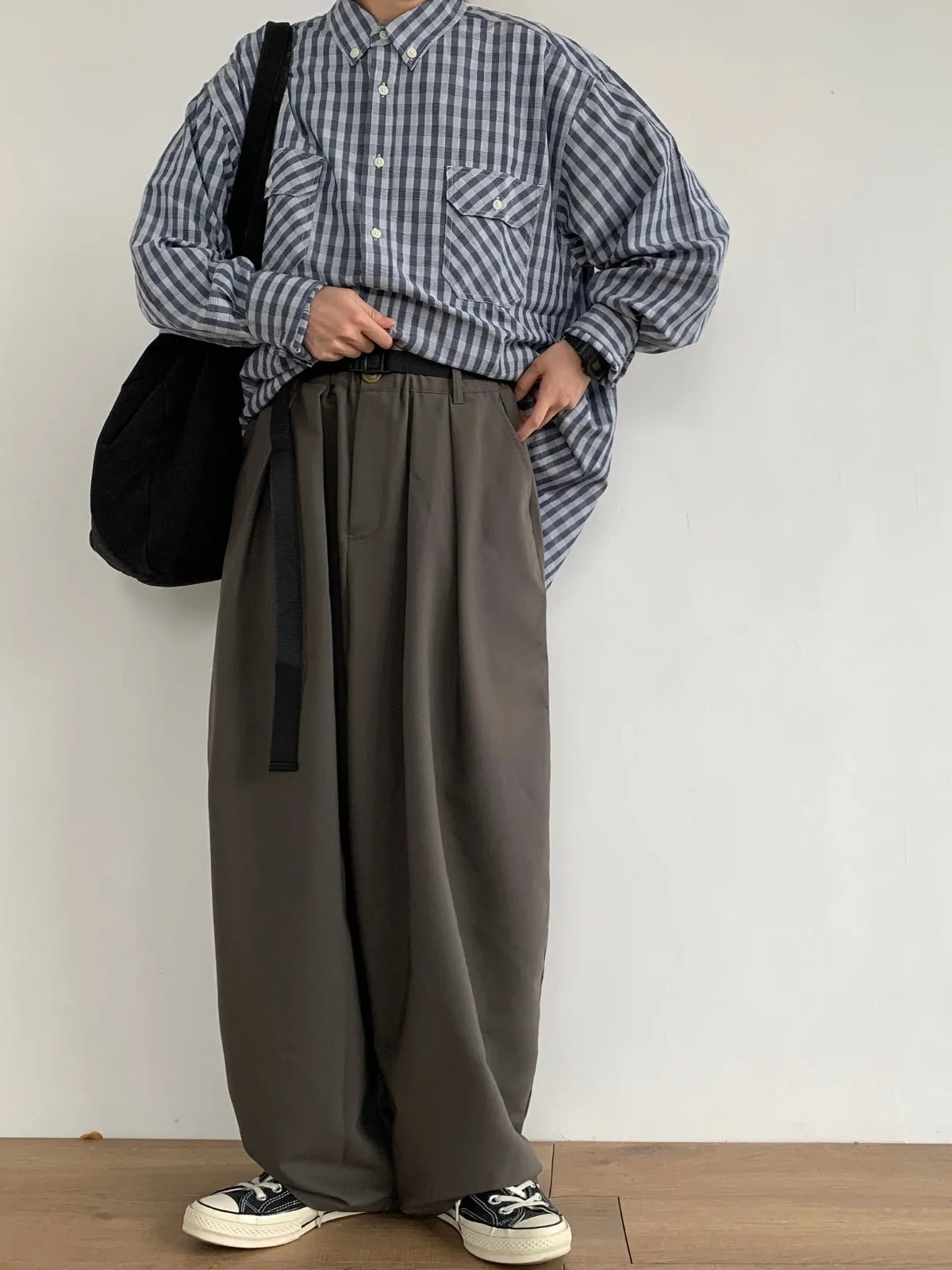 We Love Street Vintage Retro Style Thin Casual Trousers Loose Long Pants