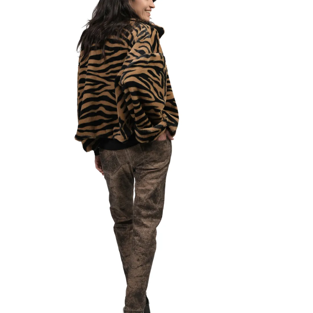 West Village Animal Print Crop Jacket