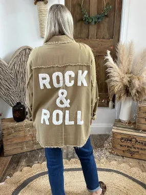 White on Beige Rock & Roll Shacket