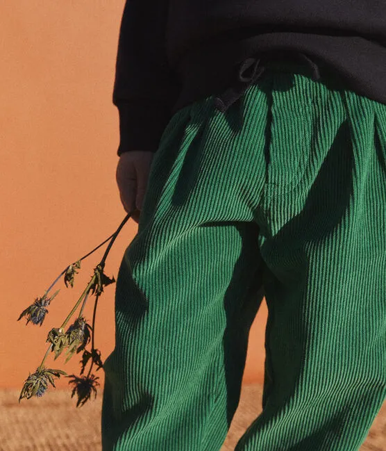 Wide Leg Corduroy Pants - Green