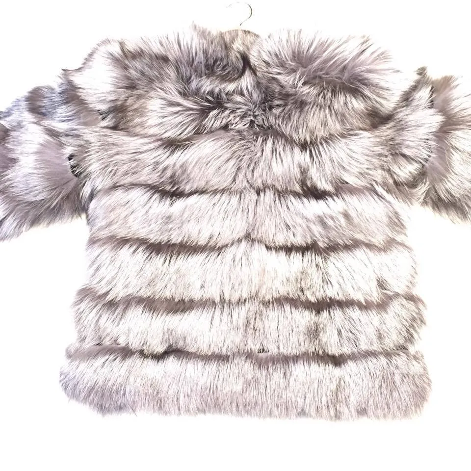 Winter Fur Women's Full Silver Fox Fur Coat