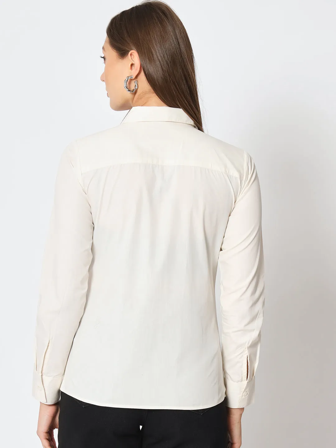 Women Classic Pure Cotton Gapless Technology Off-White Shirt