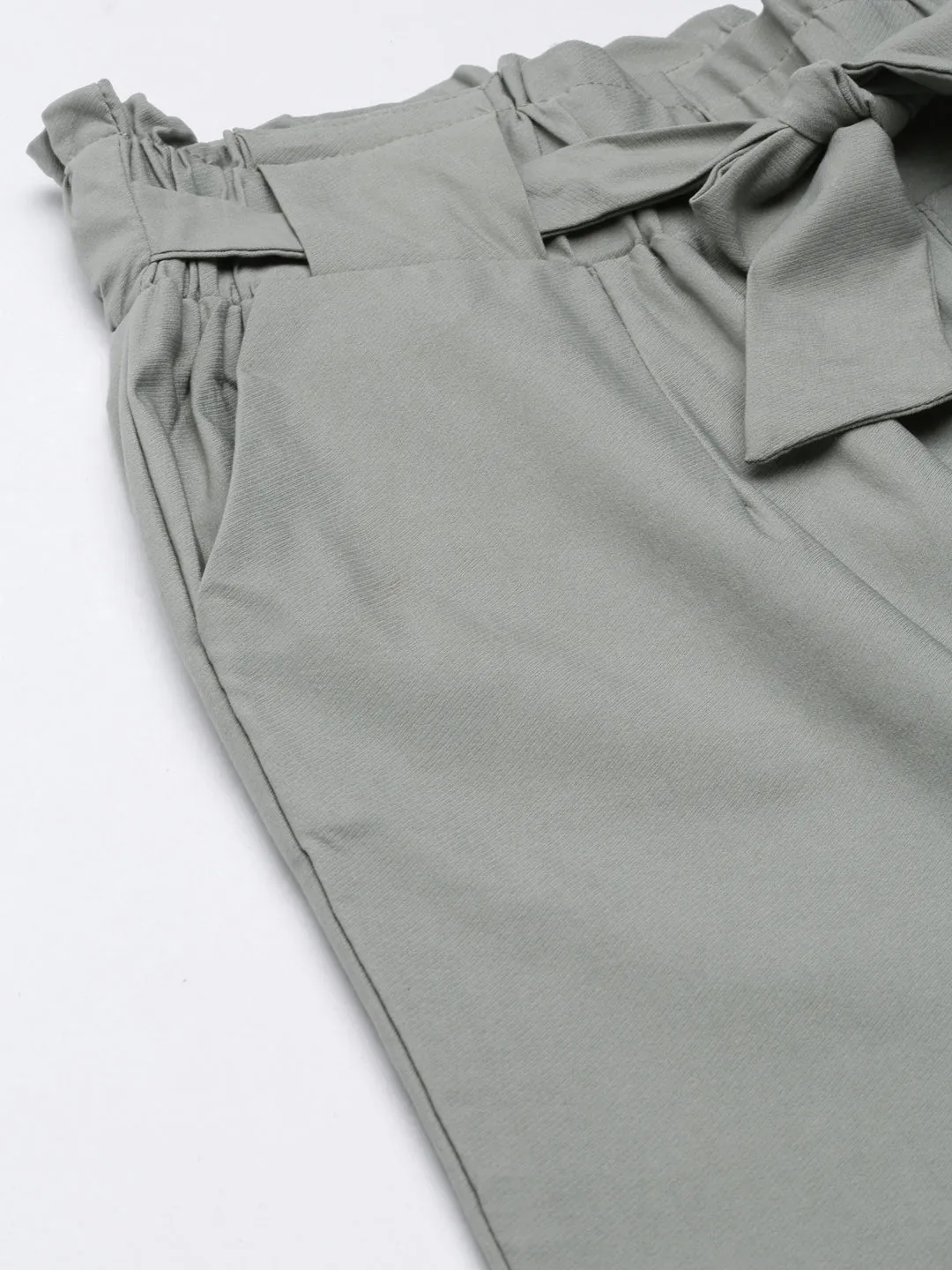 Women Grey Solid Peg Trouser