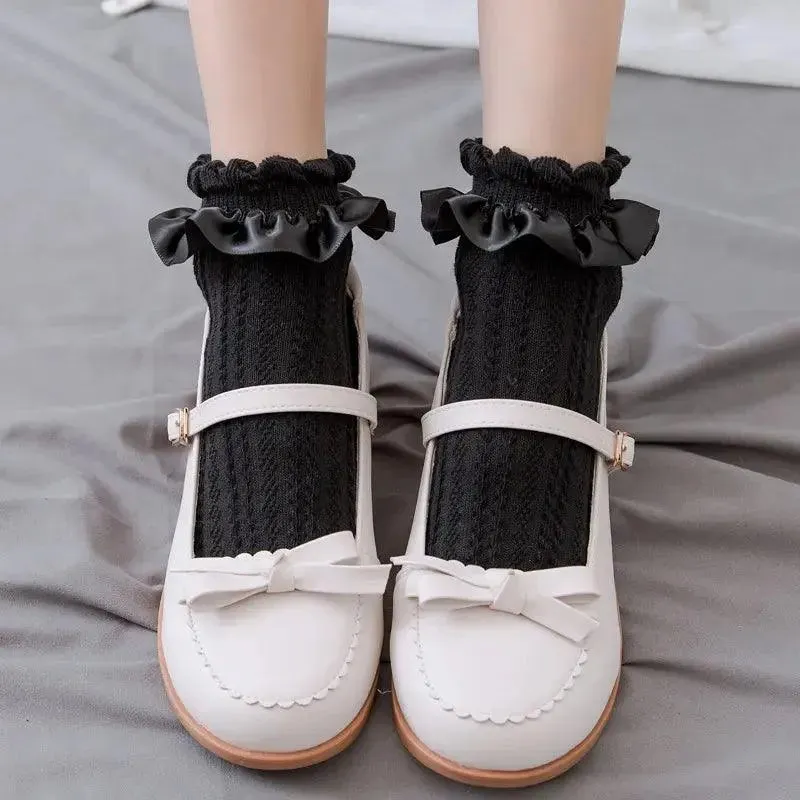 Women Ruffled Lace Ankle Socks | Lolita Socks | Kawaii Socks