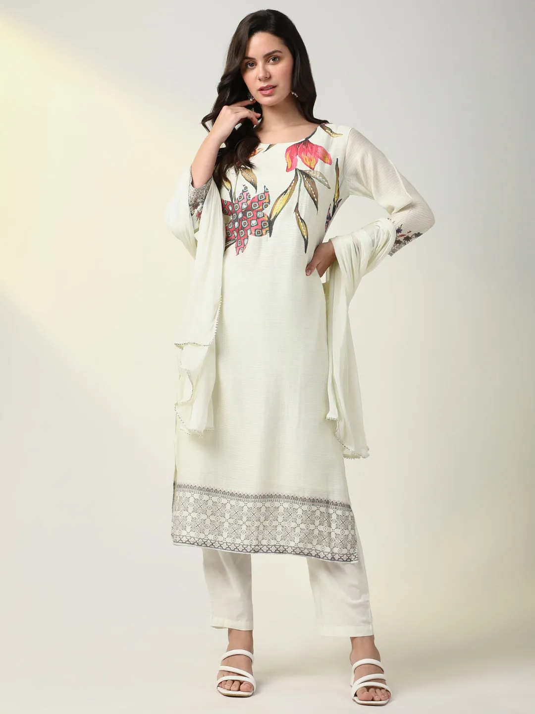 Women Yellow Solid Kurta Set with Dupatta